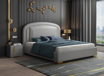 Doppelbett Bett Holz Design Luxus Möbel Polsterbett Designbett Betten